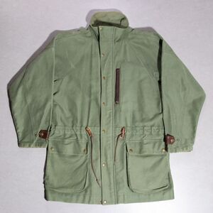 Koolah Mossman Moleskin Leather Military Green Field Utility Work Jacket Large